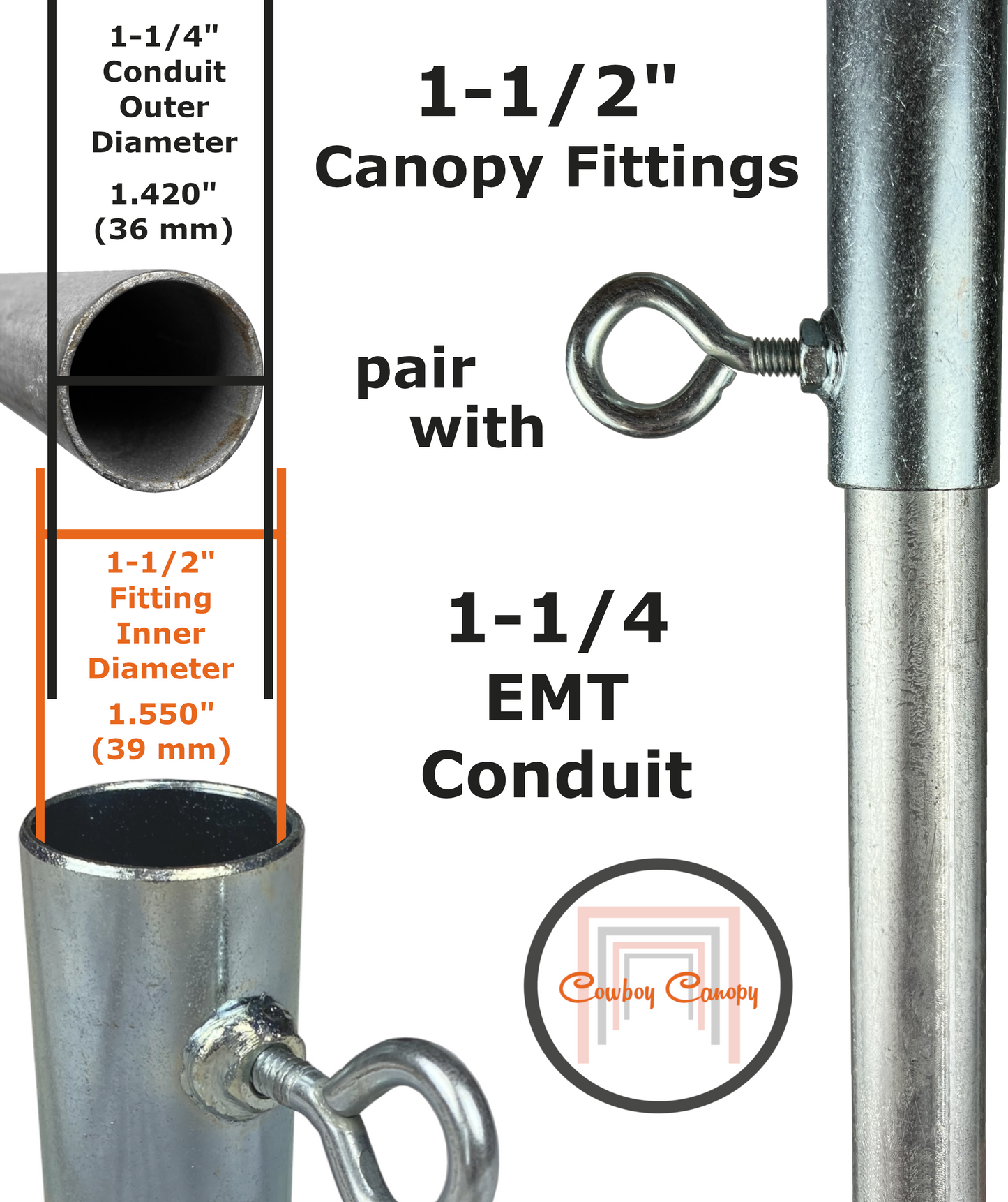 20' Wide High Peak Canopy Kits (1-1/2")