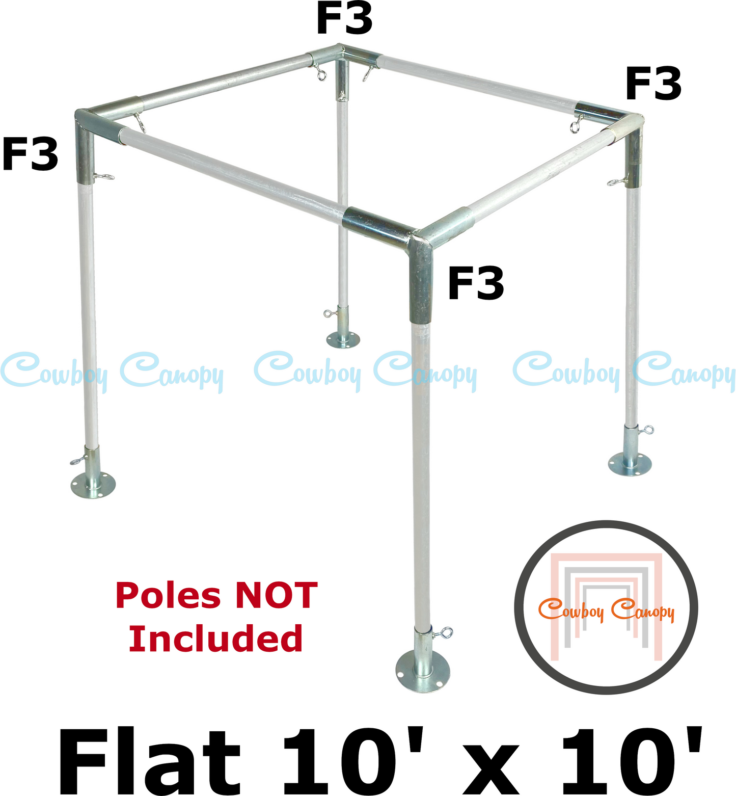 10' Wide Flat Canopy Kits (1-1/2")