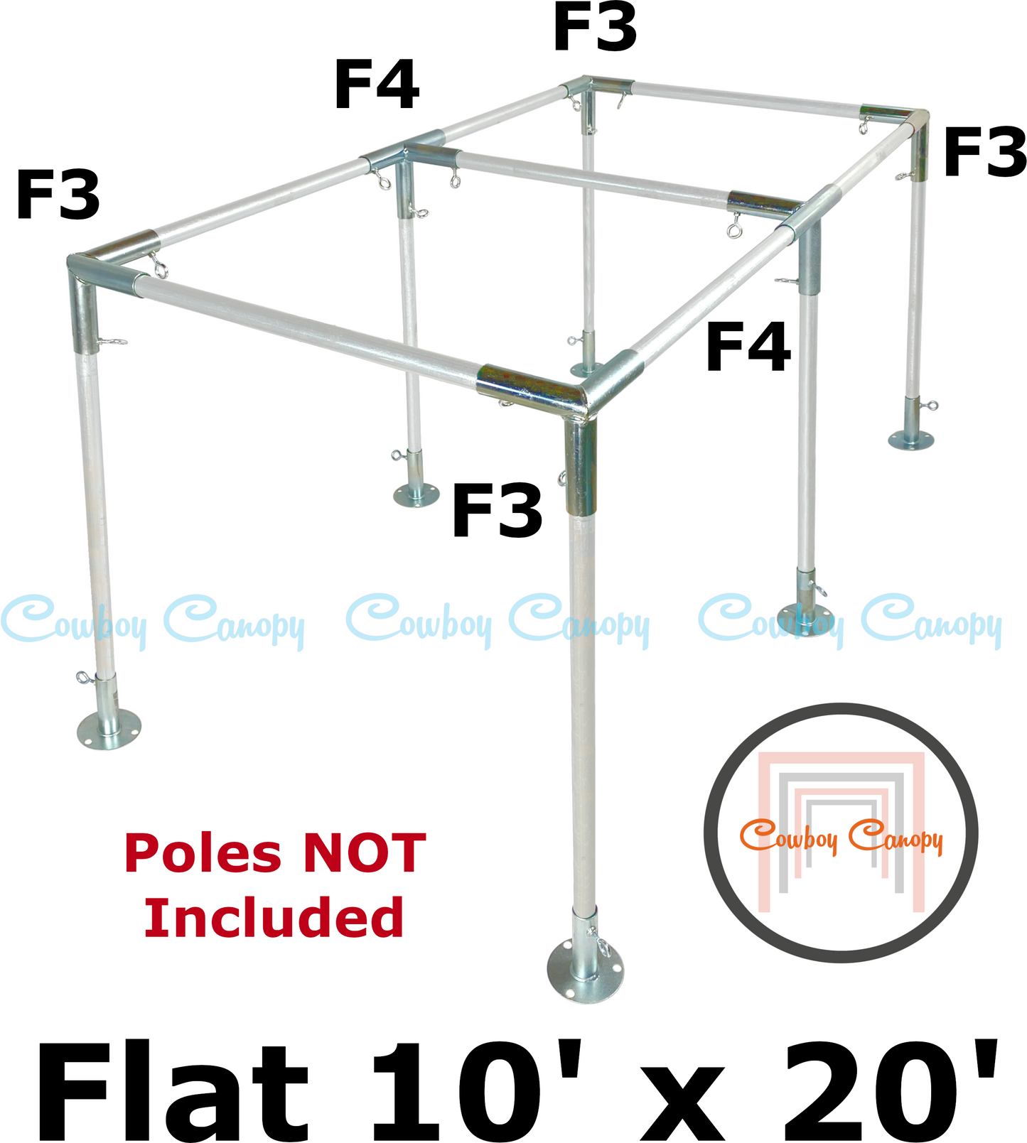 10' Wide Flat Canopy Kits (1-1/2")