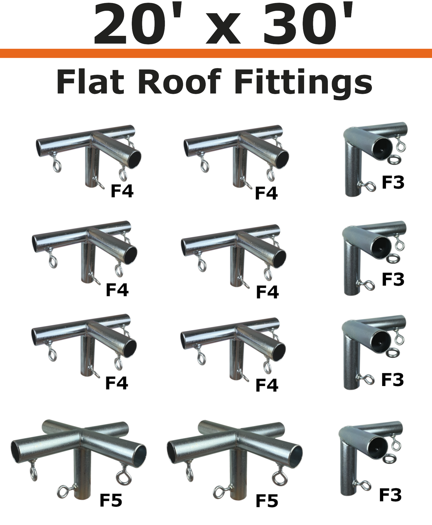 20' Wide Flat Canopy Kits (1-1/2")