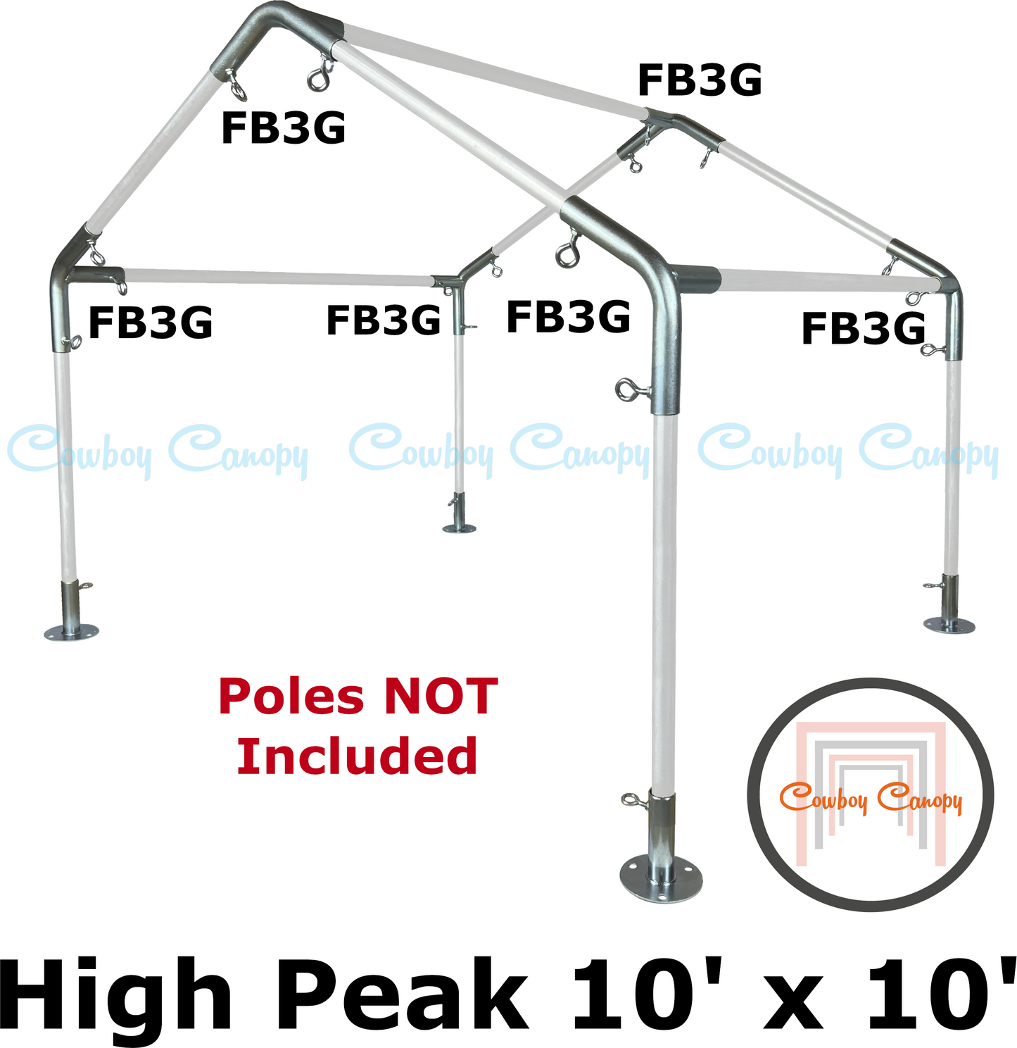 10' Wide High Peak Canopy Kits (1")