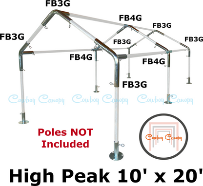 10' Wide High Peak Canopy Kits (1")