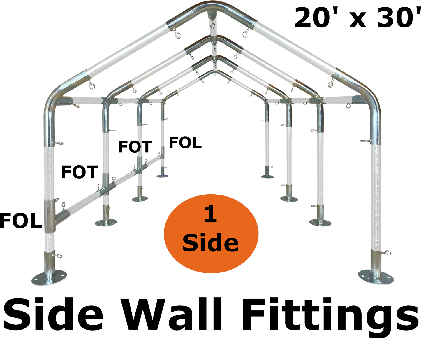 20' Wide High Peak Canopy Kits (1-1/2")