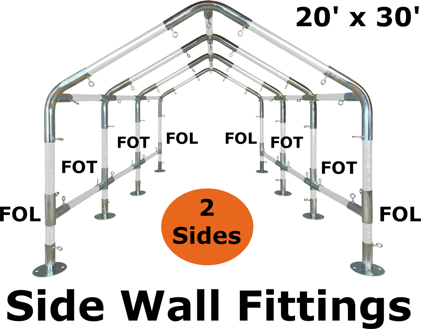 20' Wide High Peak Canopy Kits (1-1/2")