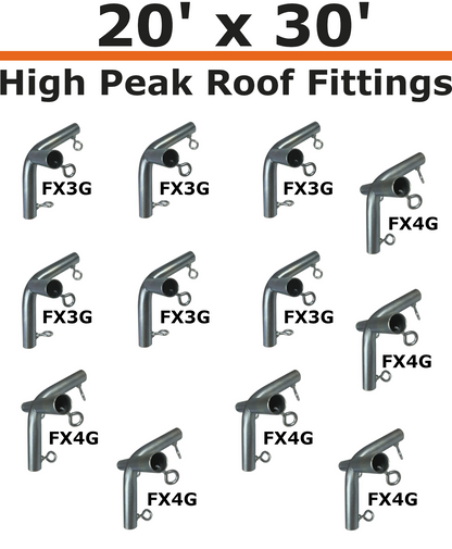 20' Wide High Peak Canopy Kits (1-1/2")