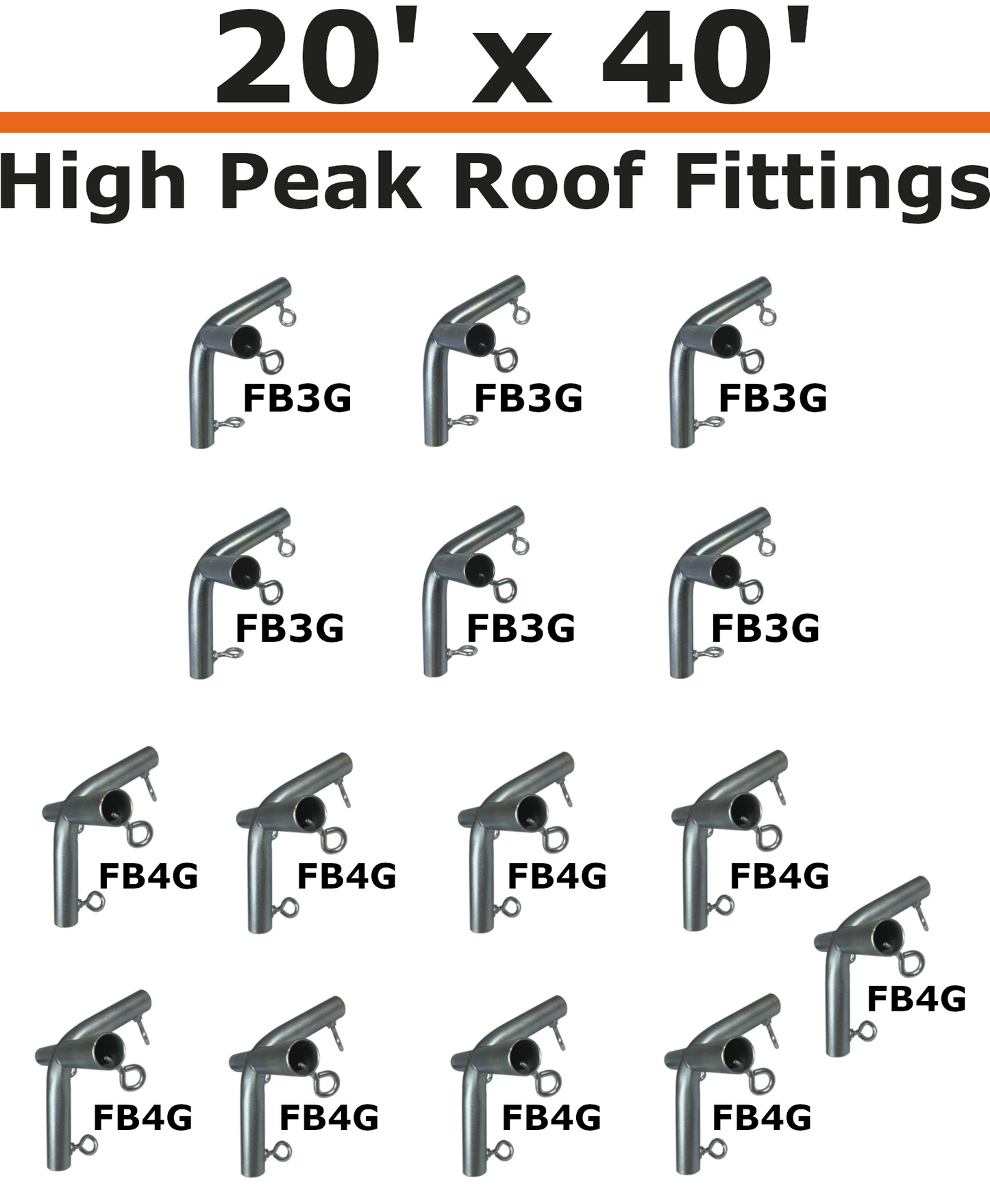 20' Wide High Peak Canopy Kits (1-1/2")