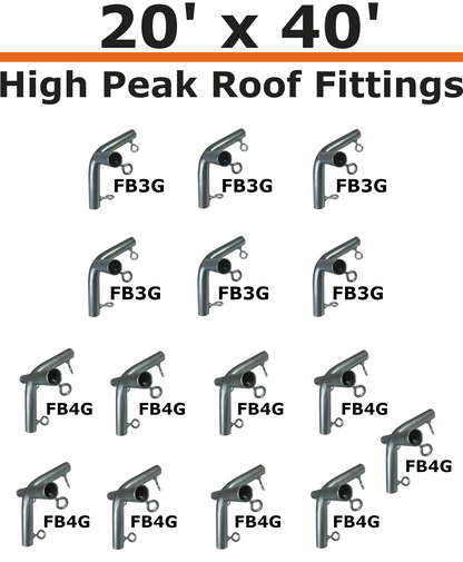 20' Wide High Peak Canopy Kits (1-1/2")