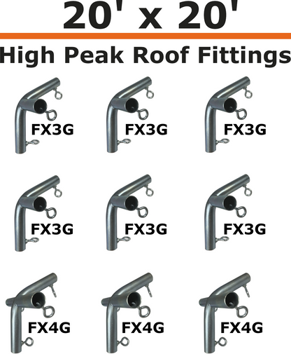 20' Wide High Peak Canopy Kits (1-1/2")