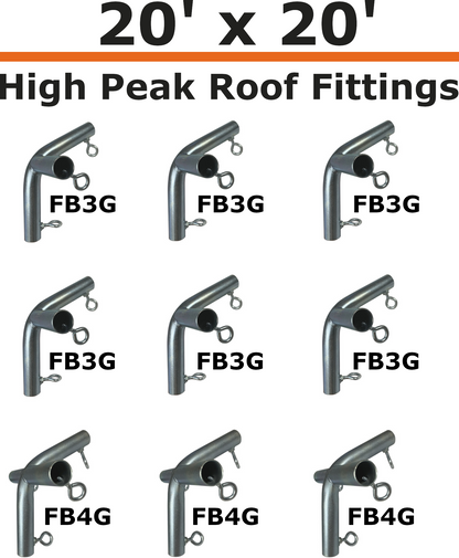 20' Wide High Peak Canopy Kits (1-1/2")