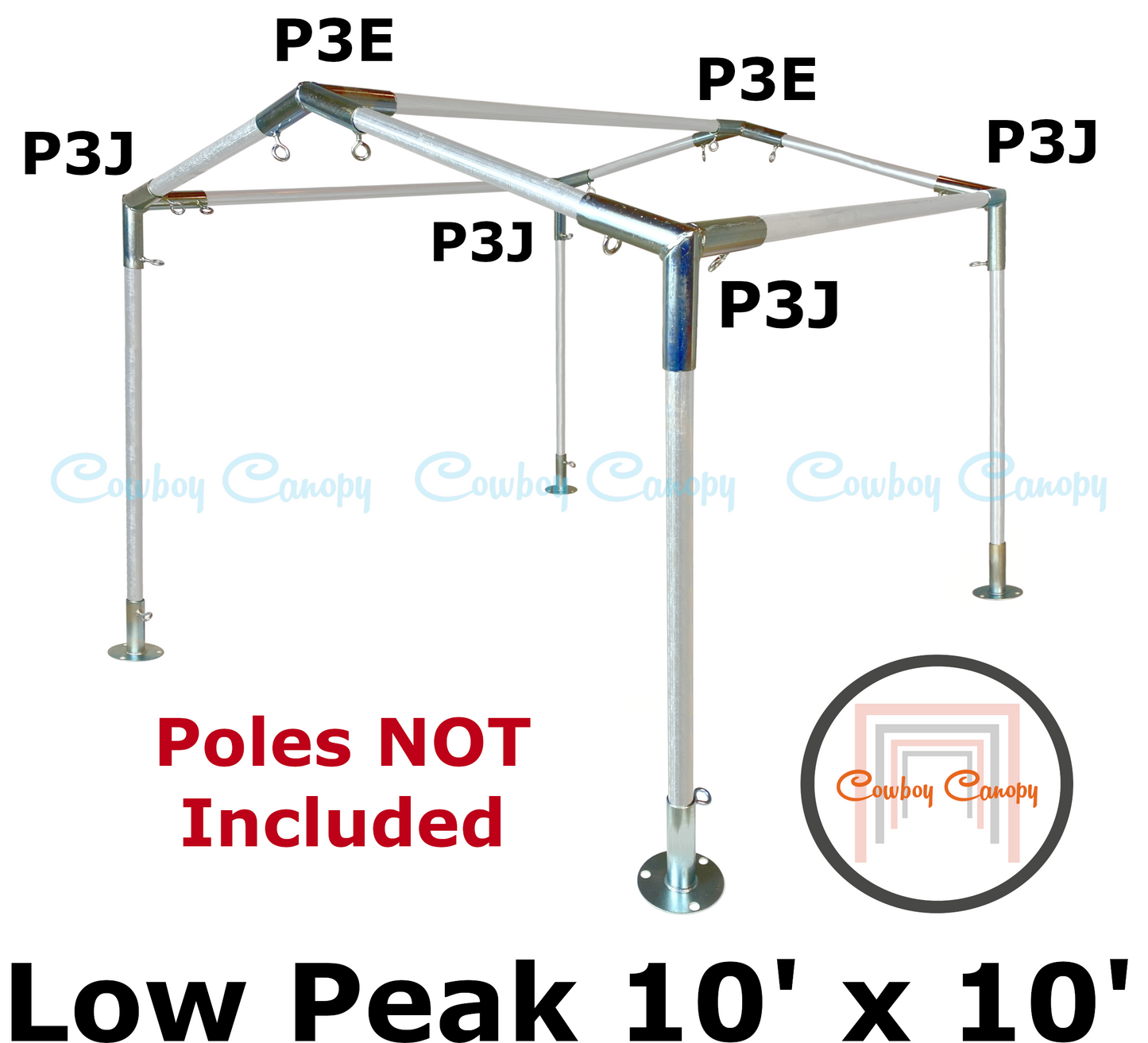 10' Wide Low Peak Canopy Kits (1")