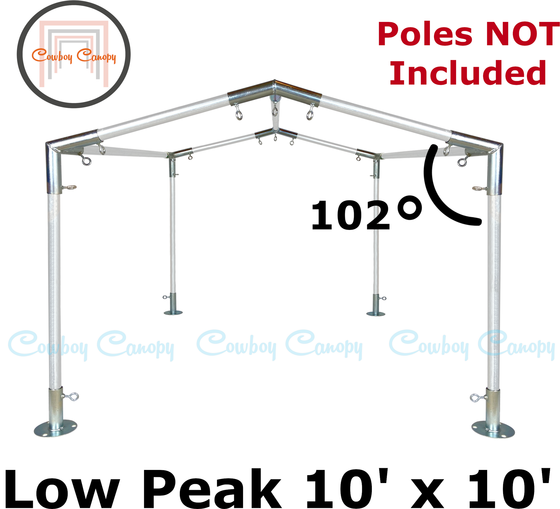 tent frame parts 10' Wide Low Peak Canopy Kits (1") – Cowboy Canopy