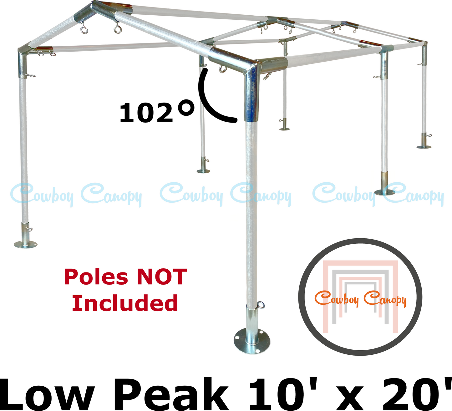 10' Wide Low Peak Canopy Kits (1")