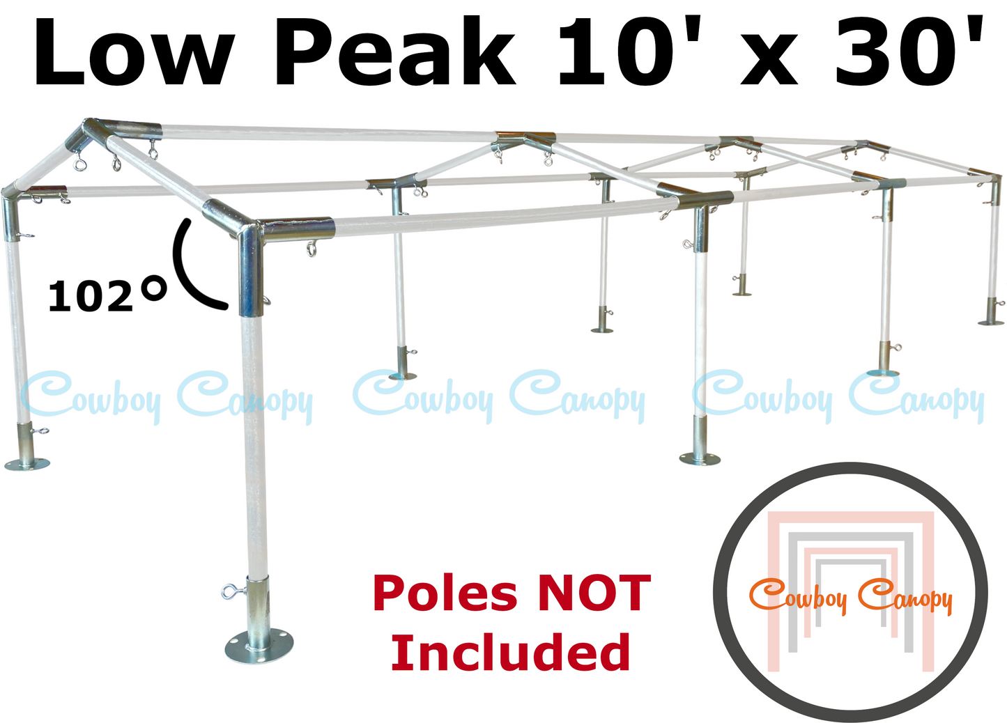 10' Wide Low Peak Canopy Kits (1")