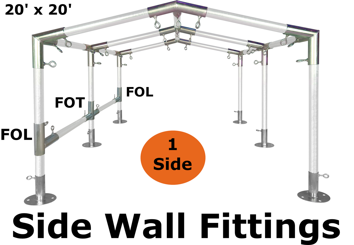 20' Wide Low Peak Canopy Kits (1-1/2")