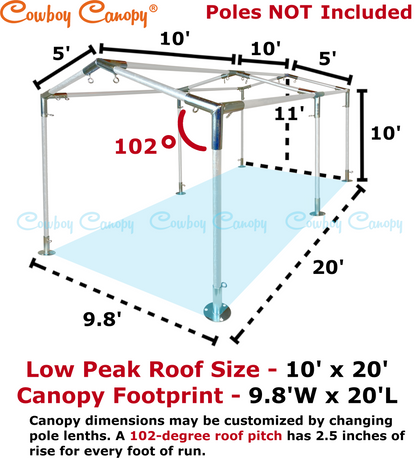 10' Wide Low Peak Canopy Kits (1")