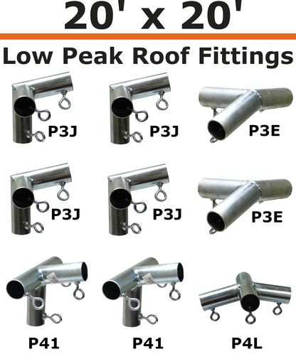 20' Wide Low Peak Canopy Kits (1-1/2")