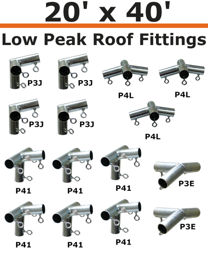 20' Wide Low Peak Canopy Kits (1-1/2")