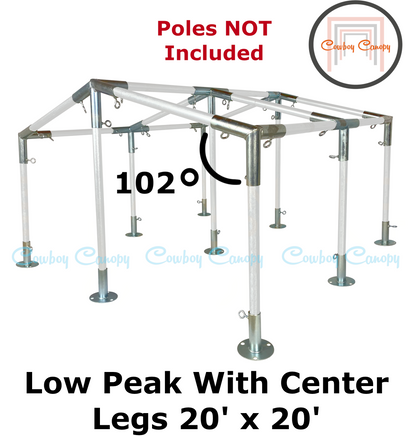 20' Wide Low Peak with Center Legs Canopy Kits (1-1/2")
