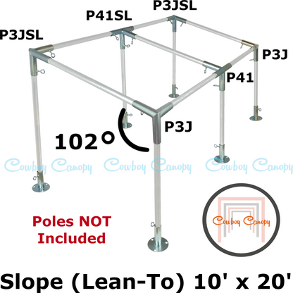 10' Wide Slope Canopy Kits (3/4")