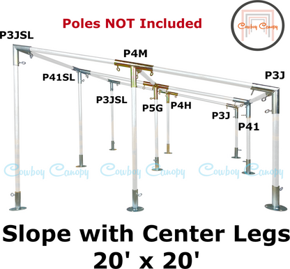 20' Wide Slope with Center Legs Canopy Kits (3/4")