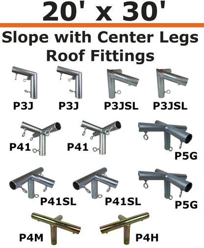 20' Wide Slope with Center Legs Canopy Kits (3/4")