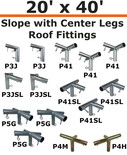 20' Wide Slope with Center Legs Canopy Kits (3/4")