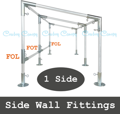 10'x20' Slope Lean-To canopy kit, metal EMT conduit 1-1/2" canopy fittings, Side Wall Fittings, DIY carport greenhouse temporary shelter cowboy canopy