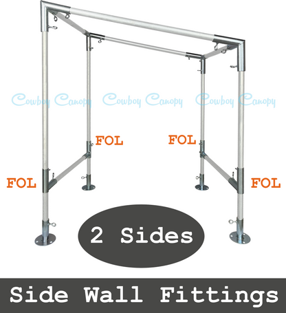 10'x10' Slope Lean-To canopy kit, metal EMT conduit 1" canopy fittings, Side Wall Fittings, DIY carport greenhouse temporary shelter cowboy canopy