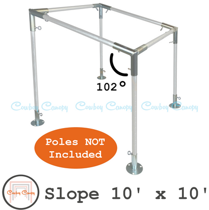 10'x10' Slope Lean-To canopy kit, metal EMT conduit 1" canopy fittings, DIY carport greenhouse temporary shelter cowboy canopy