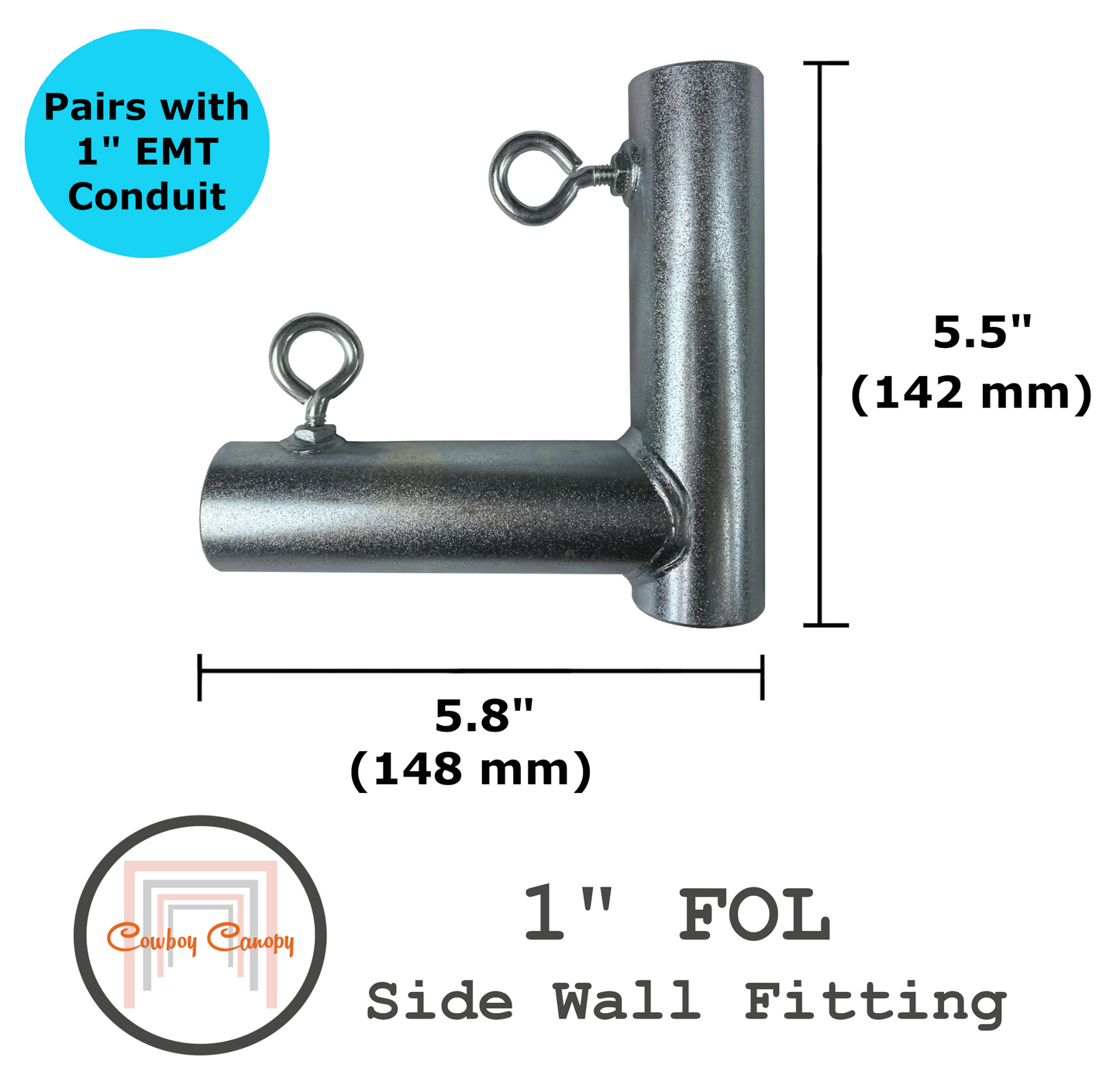 1" FOL, Side Wall Fitting