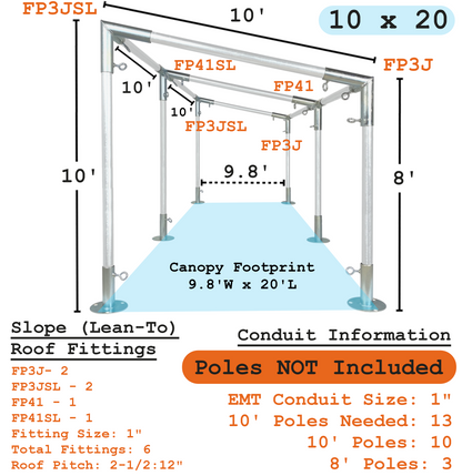 Slope (Lean-To) Canopy (1")