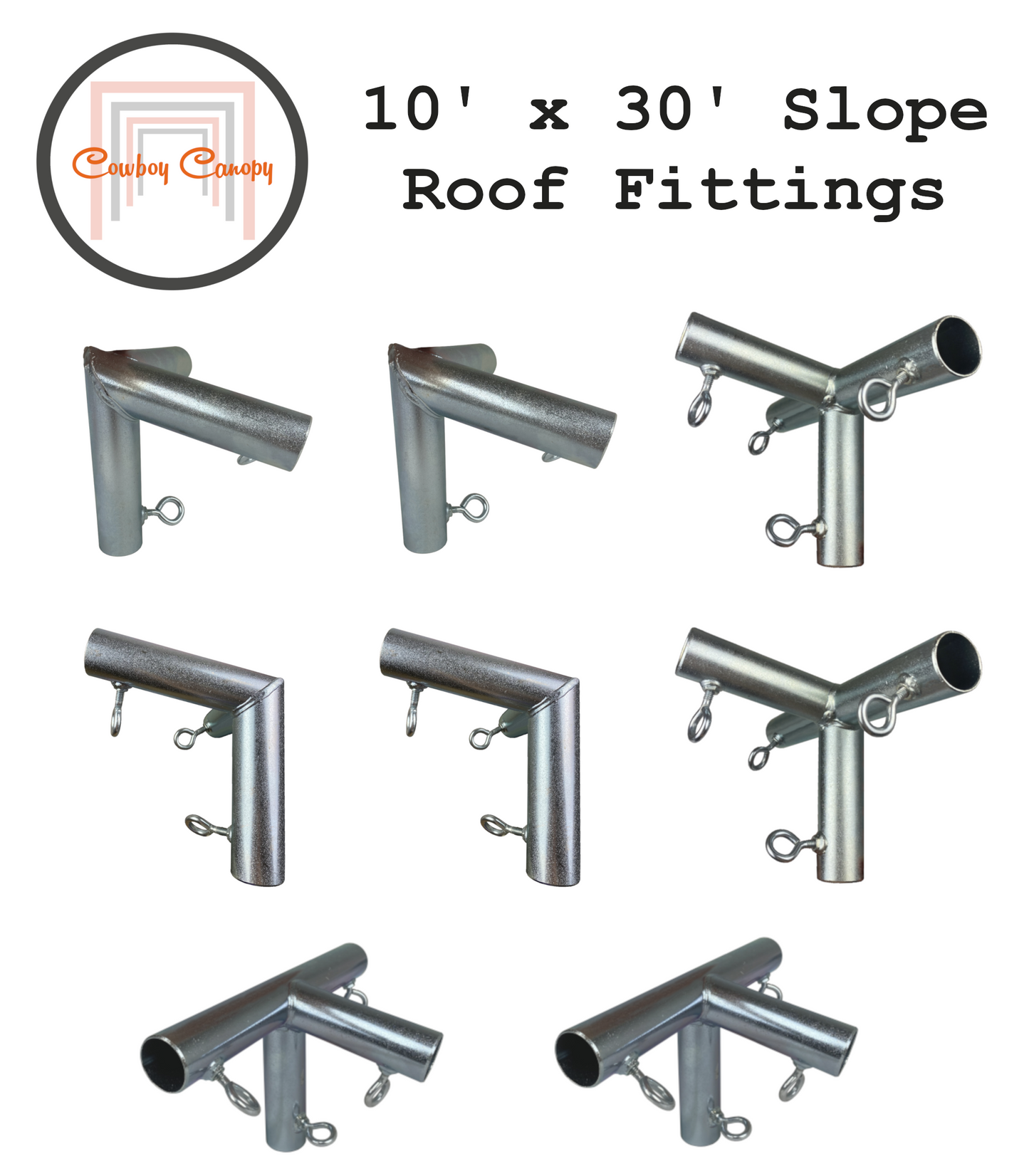 10'x30' Slope lean-to roof canopy fittings cowboy canopy